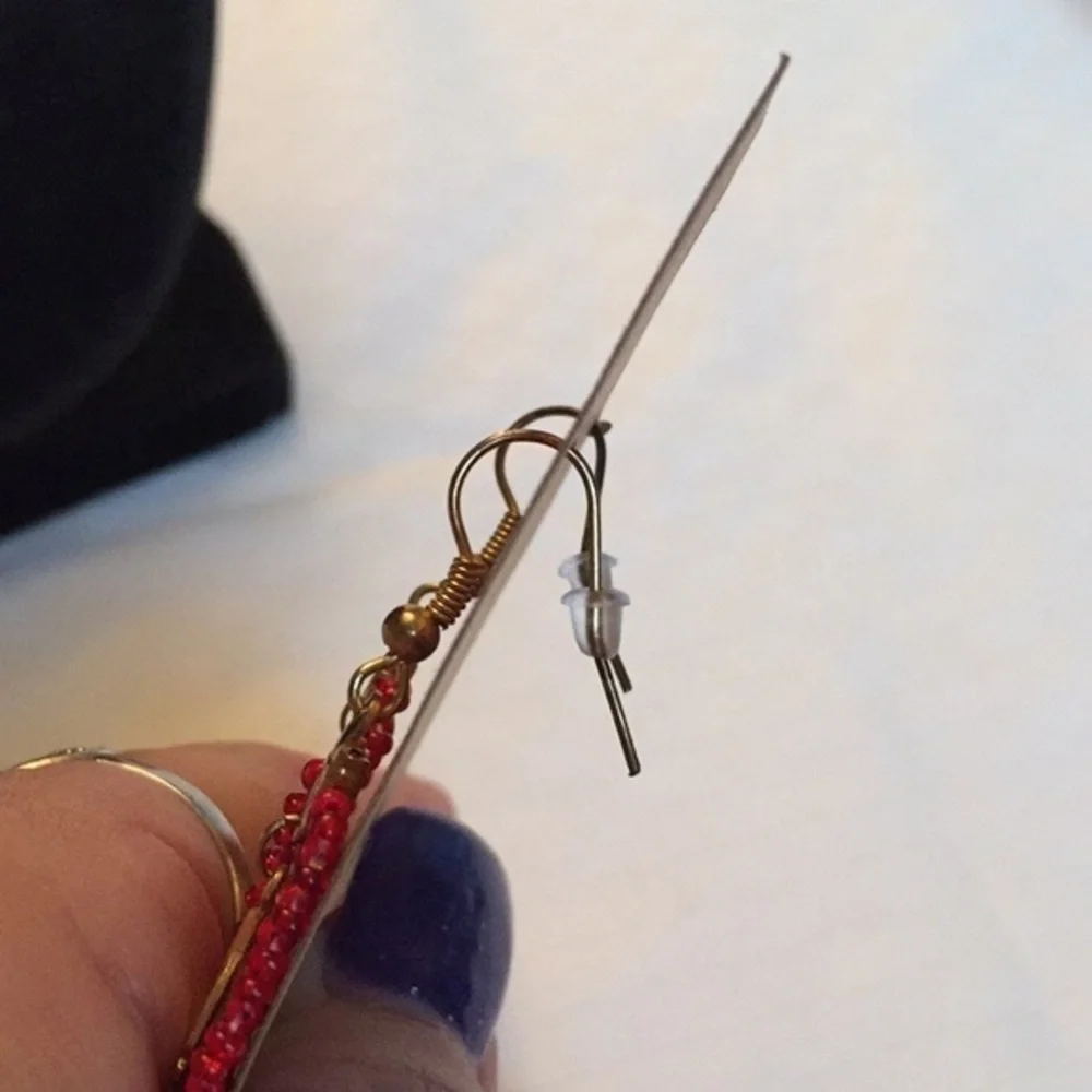 💐5/25 seed bead silver feather boho dangle